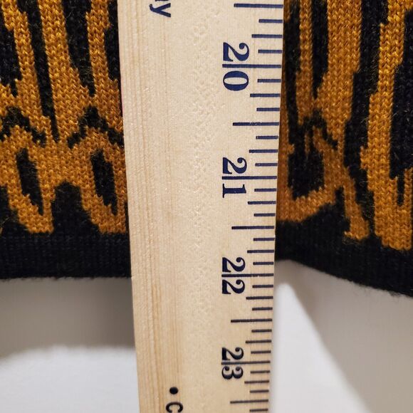 Vintage Ruby Cho Wool Blend Animal Print Embroidered Cardigan Small - Picture 9 of 9